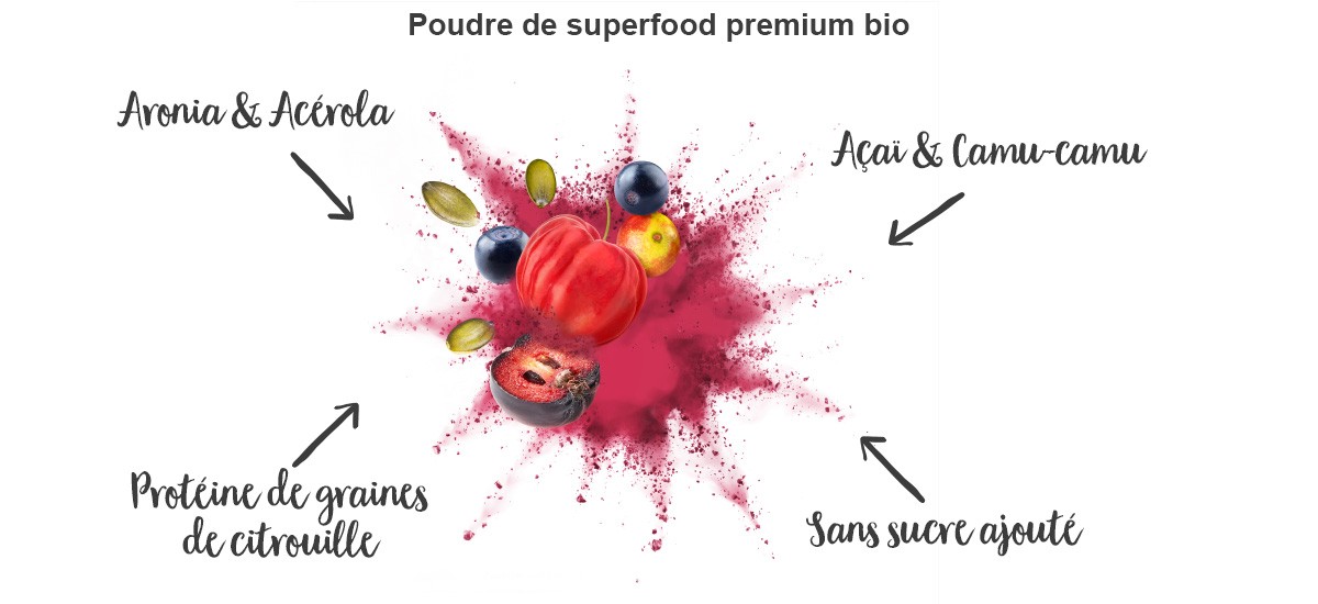 nu3 Smoothie Booster bio, poudre de superfood pour smoothe, Immunity - Propriétés